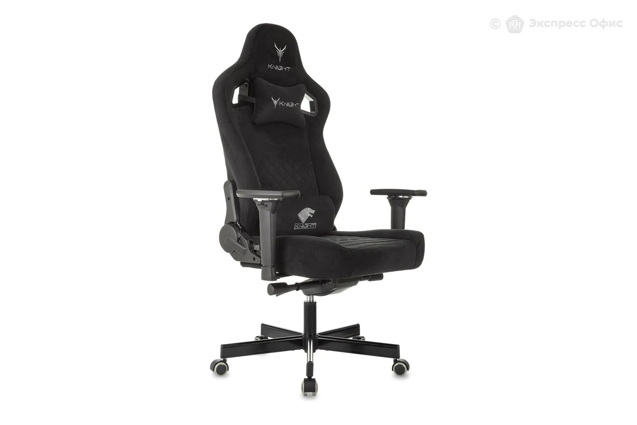 Кресло игровое Knight Hunter черный, Alfa Black крестов. металл