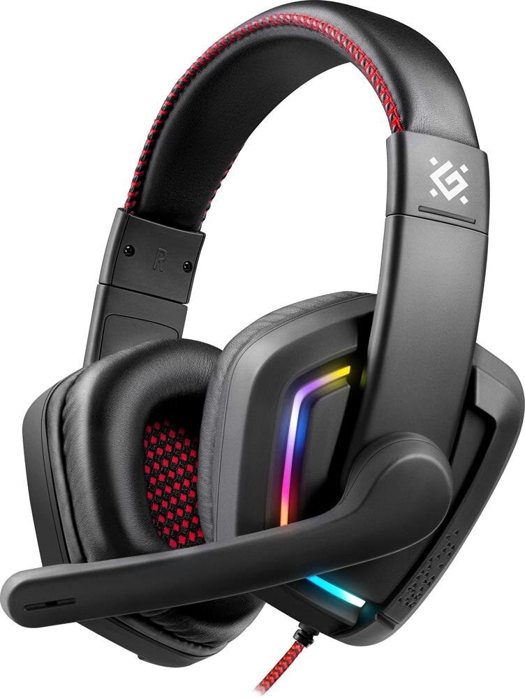 Гарнитура Defender Quake LED чёрный, проводная, подсветка