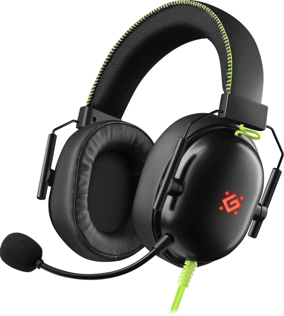 Гарнитура Defender Toxic чёрный, проводная, USB / mini jack 3.5 мм, подсветка