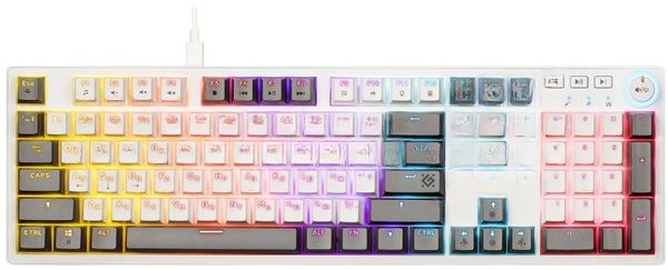Клавиатура Defender Dasher GK-472 проводная, USB Type-A, белый/серый