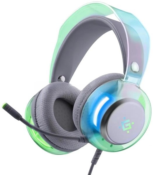 Гарнитура Defender Glitch белый, проводная, подсветка