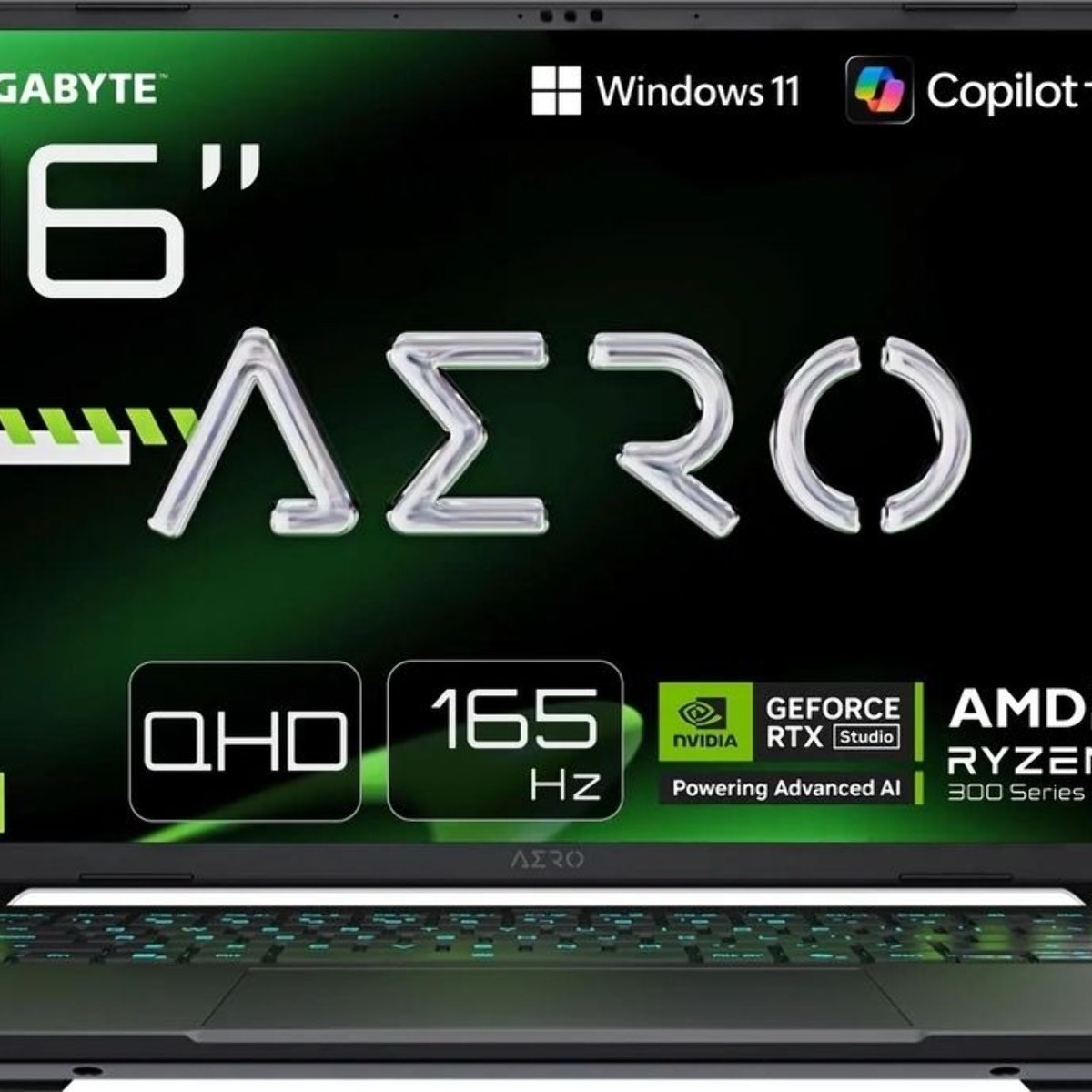 Ноутбук Gigabyte AERO X16 1WH/16"/IPS/AMD Ryzen AI 7 350/32Gb/1Tb SSD/NVIDIA GeForce RTX 5070 8Gb/Windows 11 Home/лунный белый/1.9kg