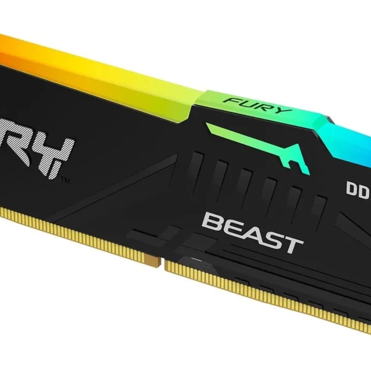 Оперативная память Kingston Fury Beast, DDR5, 16Gb (1x16 Gb), 6400 MHz, CL32, радиатор, RGb, черный