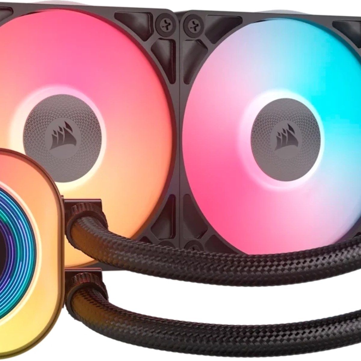 Система жидкостного охлаждения Corsair iCUE LINK TITAN 240 RX LCD (240мм, черный, RGb/ Fans: 2x120мм, 73.5CFM, 36dBA, 2100RPM/ S: 1851, 1700, AM5, AM4)