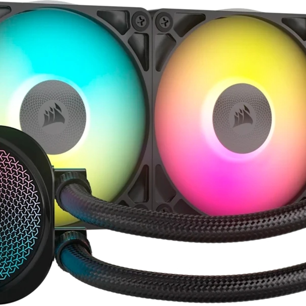 Система жидкостного охлаждения Corsair iCUE LINK TITAN 240 RX RGb (240мм, черный, RGb/ Fans: 2x120мм, 73.5CFM, 36dBA, 2100RPM/ S: 1851, 1700, AM5, AM4)