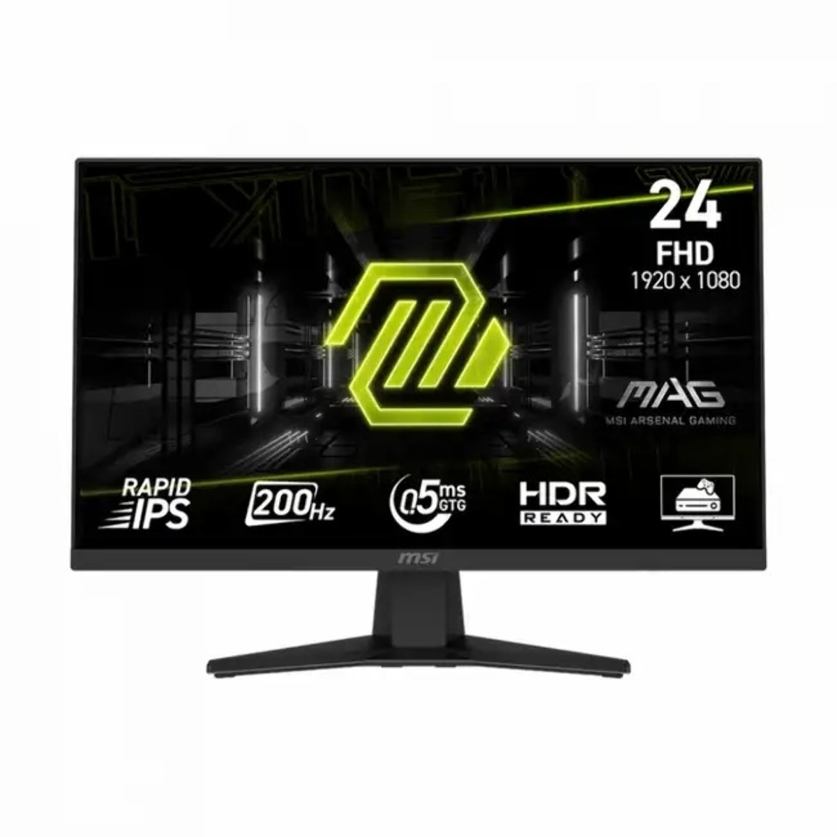 Монитор 23.8" MSI MAG 244F IPS 1920x1080, 200 Гц, 0.5 мс, 16:9, 300 кд/м², HDMI 2.0b, DP, USB-C, 3.5 мм, FreeSync, черный