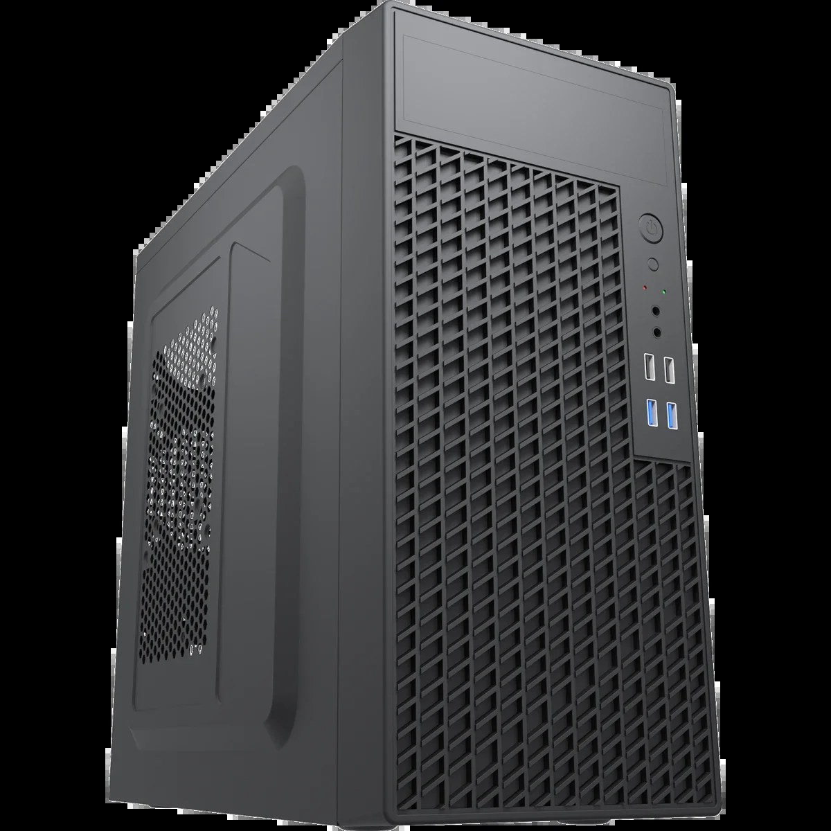 Компьютерный корпус с блоком питания Foxline 450Вт./Case Forza mATX, 450W, 2xUSB 2.0+2xUSB 3.0, Black, w/o FAN, 8 см fan PSU, power cord