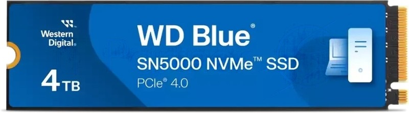 Накопитель SSD 4Tb WD Blue, NVMe, M.2 2280, PCI-E 4x4 R/W - 5500/5000 Mb/s