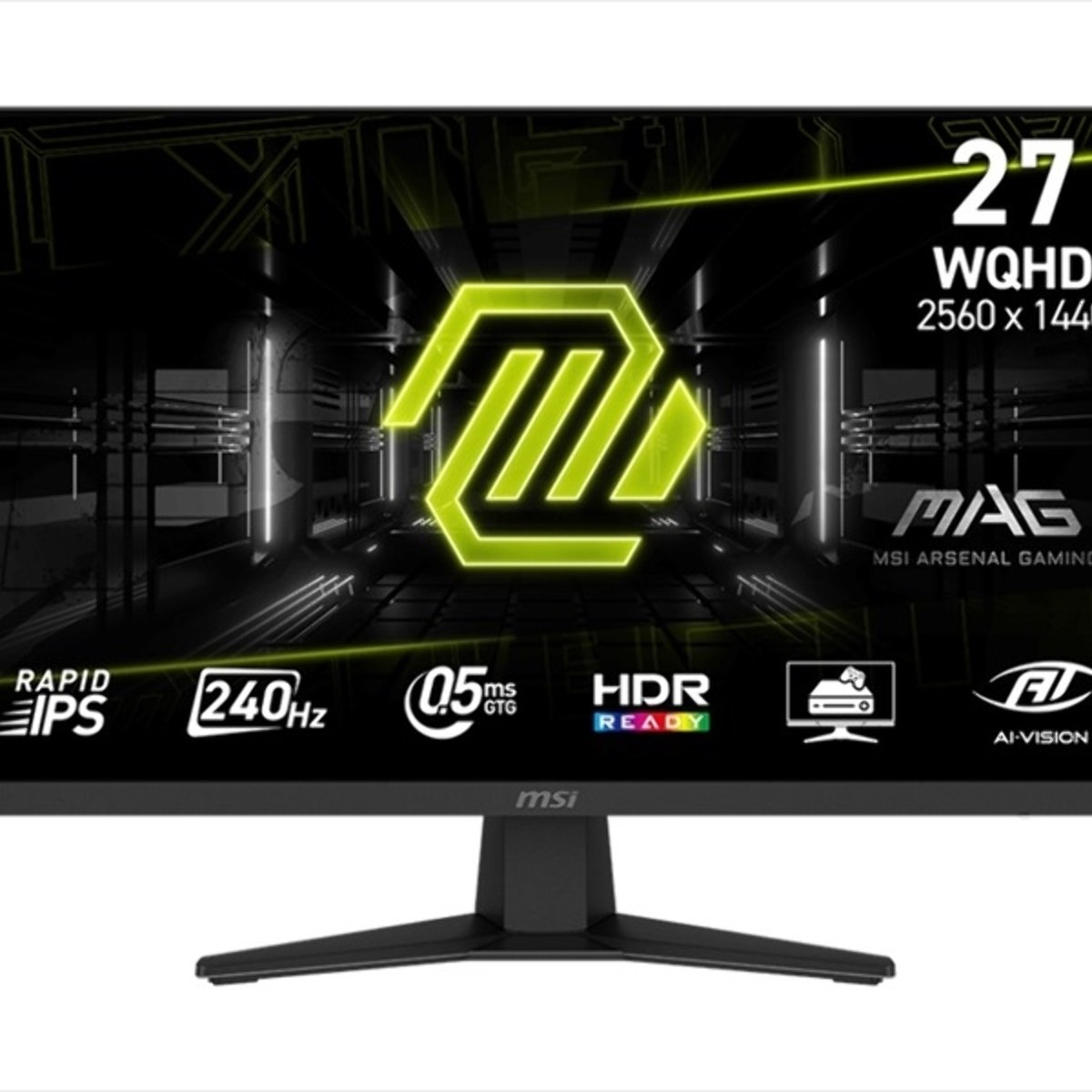 Монитор 27" MSI MAG 274QF X24 IPS 2560x1440, 240 Гц, 0.5 мс, 16:9, 250 кд/м², 2xHDMI 2.0b, DP 1.4a, 3.5 мм, FreeSync, полуматовый экран, черный