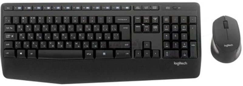 Комплект клавиатура+мышь Logitech MK345 беспроводной, USB, 1000 DPI, чёрный/серый