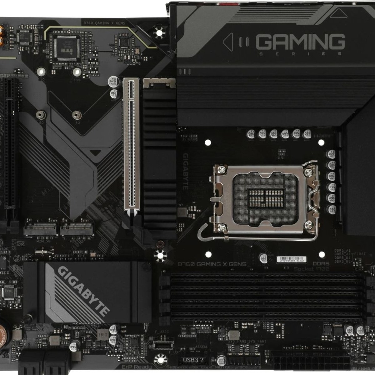 Материнская плата Gigabyte B760 GAMING X GEN5, LGA1700, Intel B760, 4xDDR5, 4xSATA, 3xM.2, 1xPCIe 5.0 x16, 2xPCIe 3.0 x1, 1xHDMI, 1xDP, 1x2.5Gb LAN, 1xUSB-C 5Gbps, 1xUSB-A 10Gbps, 1xUSB-A 5Gbps, 5xUSB-A 2.0, 6x3.5 мм, 7.1, ATX