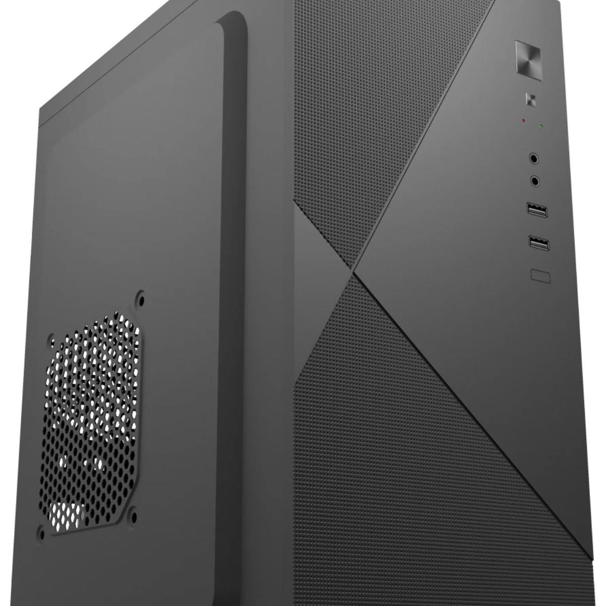 Компьютерный корпус с блоком питания 450Вт. Case Forza mATX, 450W, 2xUSB 2.0, Black, w/o FAN, 8 см fan PSU, power cord