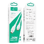 Кабель USB2.0 Hoco Type-C/Type-C, 5А, 240Вт, X93, 1м, белый, коробка
