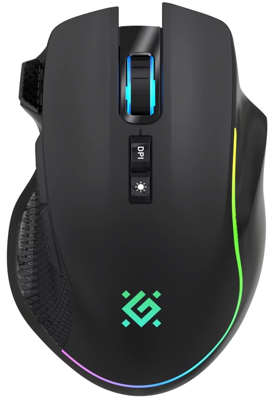 Мышь беспроводная/проводная Defender Immortal GM-421 черный, 10000 dpi, радиоканал, Bluetooth, USB, кнопки - 9