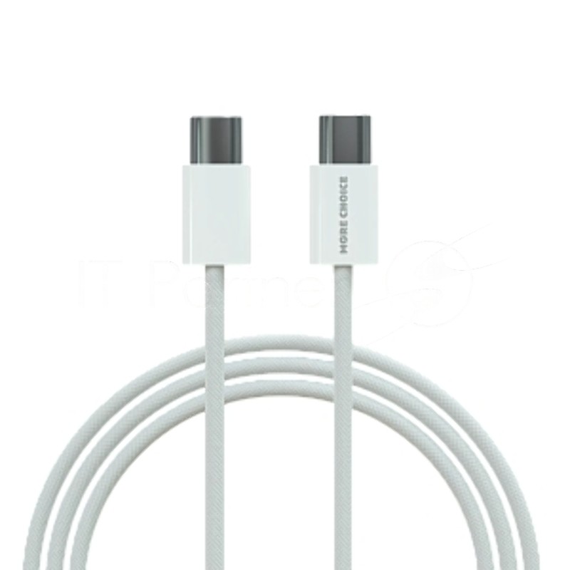Кабель MORE CHOICE (4620202550385) K77a нейлон USB 3.0A PD 100W для Type-C Type-C 1 м белый