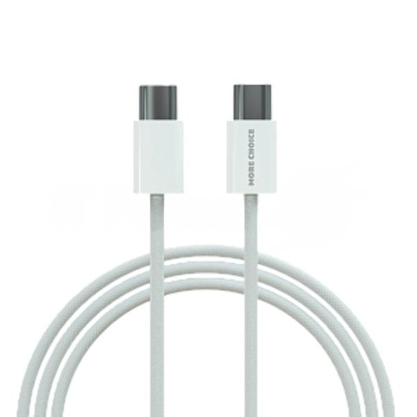 Кабель MORE CHOICE (4620202550392) K77a нейлон USB 3.0A PD 100W для Type-C Type-C 2м белый