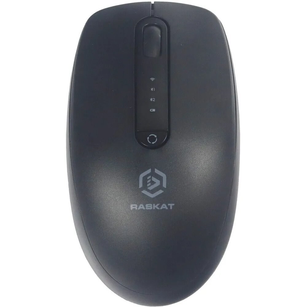 Мышь беспроводная Raskat M002WBR черный, 1600 dpi, радиоканал, Bluetooth, USB, кнопки - 4