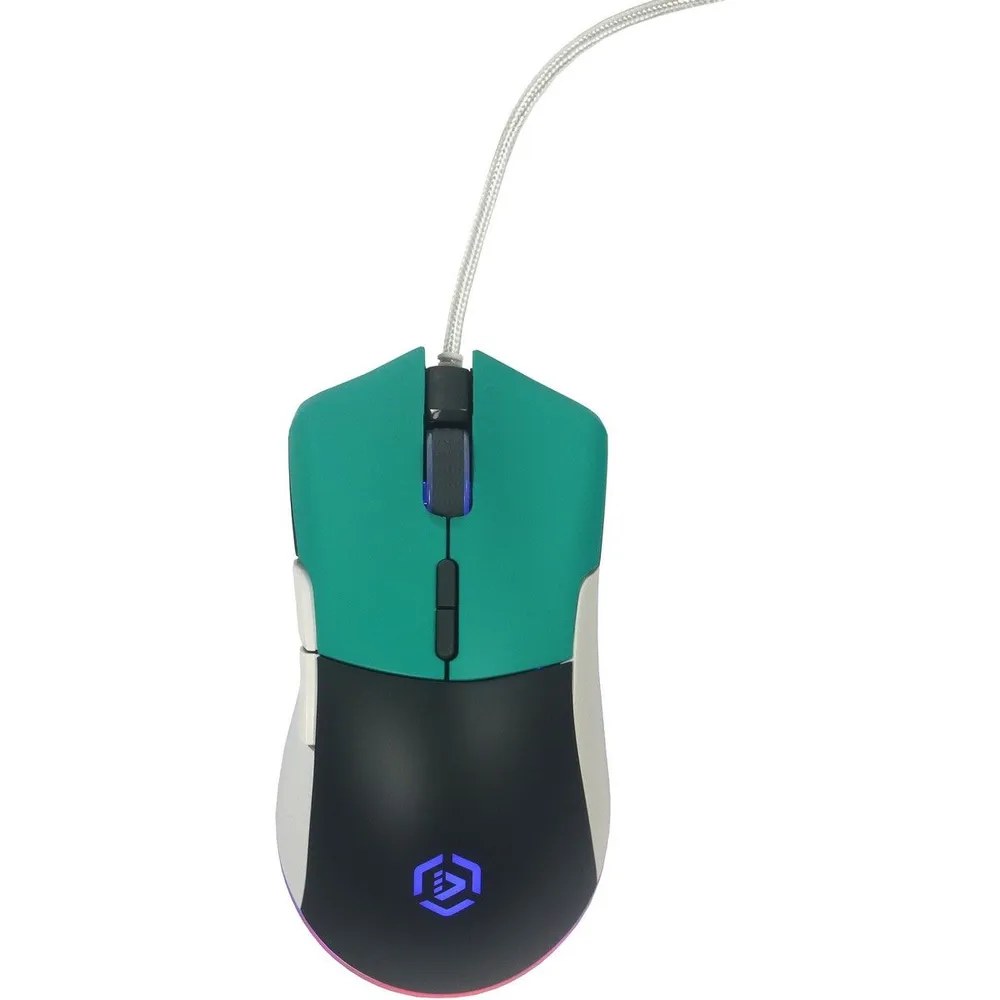 Мышь проводная Raskat MG017 черный/зеленый/белый, 6200 dpi, USB, кнопки - 7