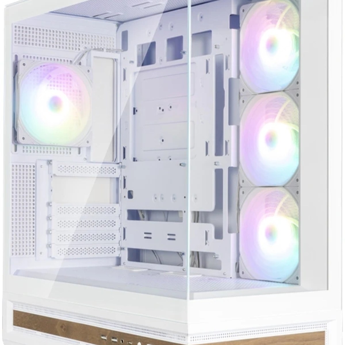 Компьютерный корпус ZALMAN P40 NAMU, ATX, белый, WINDOW, WOODEN ELEMENTS, 2xCombo(2.5” or 3.5”), 1xUSB TYPE-C, 2xUSB 3.0, SIDE 3x120мм ARGB, REAR 1x120мм ARGB