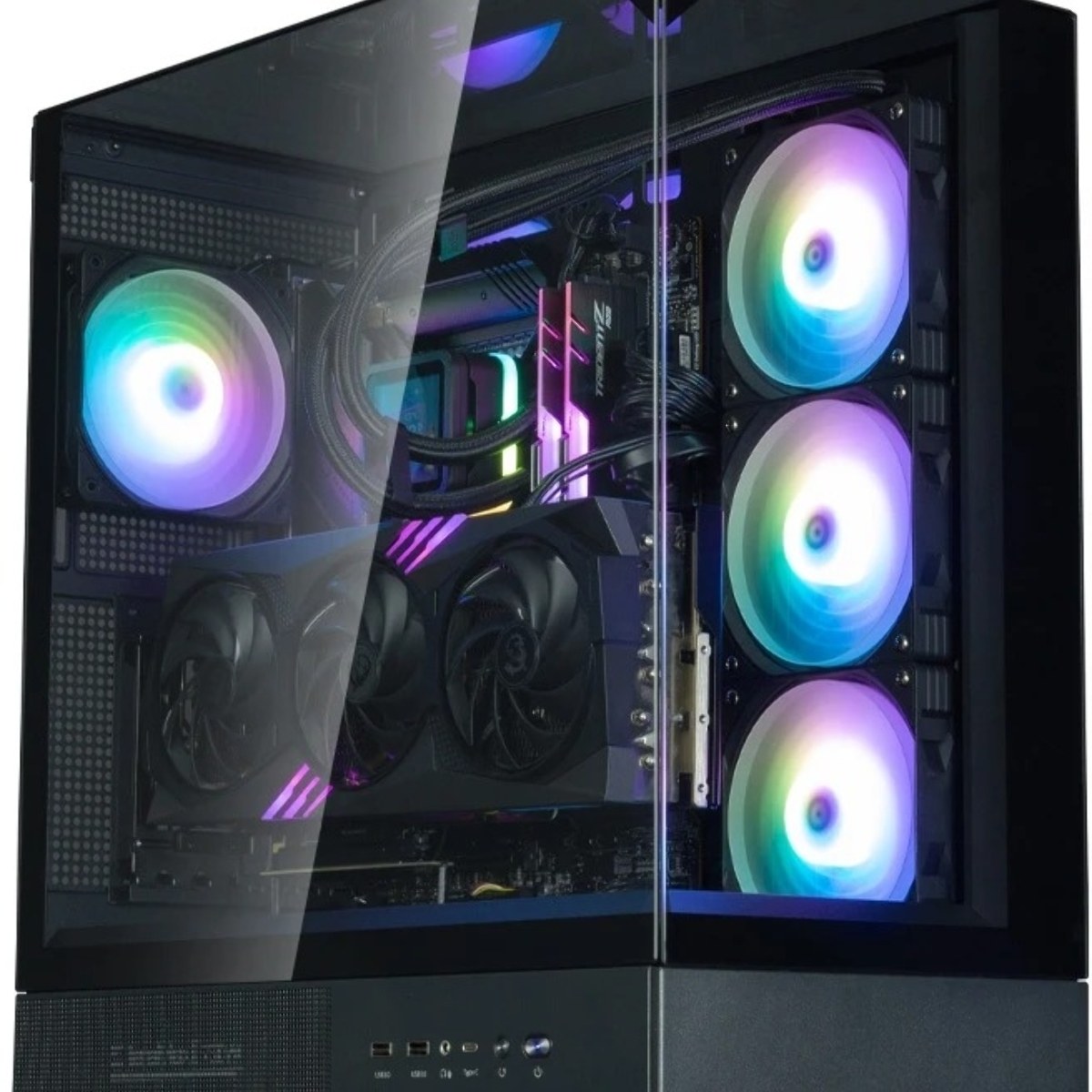 Компьютерный корпус ZALMAN P40 Prism Plus, ATX, черный, WINDOW, 3xCombo (3.5'' or 2.5"), 1xUSB TYPE-C, 2xUSB 3.0, SIDE 3x120мм ARGb, REAR 1x120мм ARGb