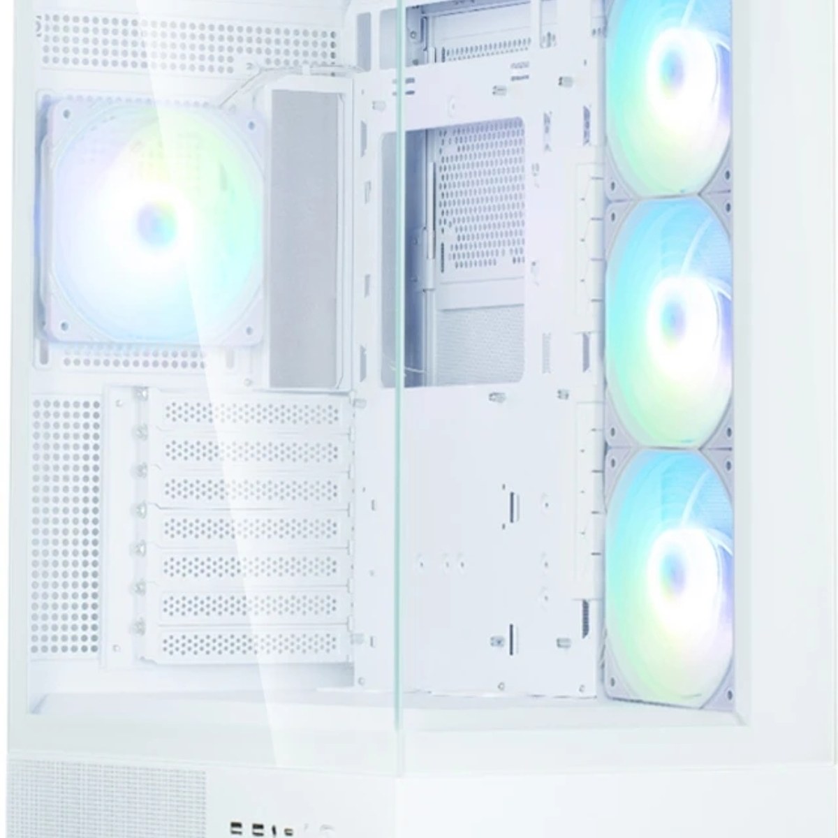 Компьютерный корпус ZALMAN P40 Prism Plus, ATX, белый, WINDOW, 3xCombo (3.5'' or 2.5"), 1xUSB TYPE-C, 2xUSB 3.0, SIDE 3x120мм ARGb, REAR 1x120мм ARGb