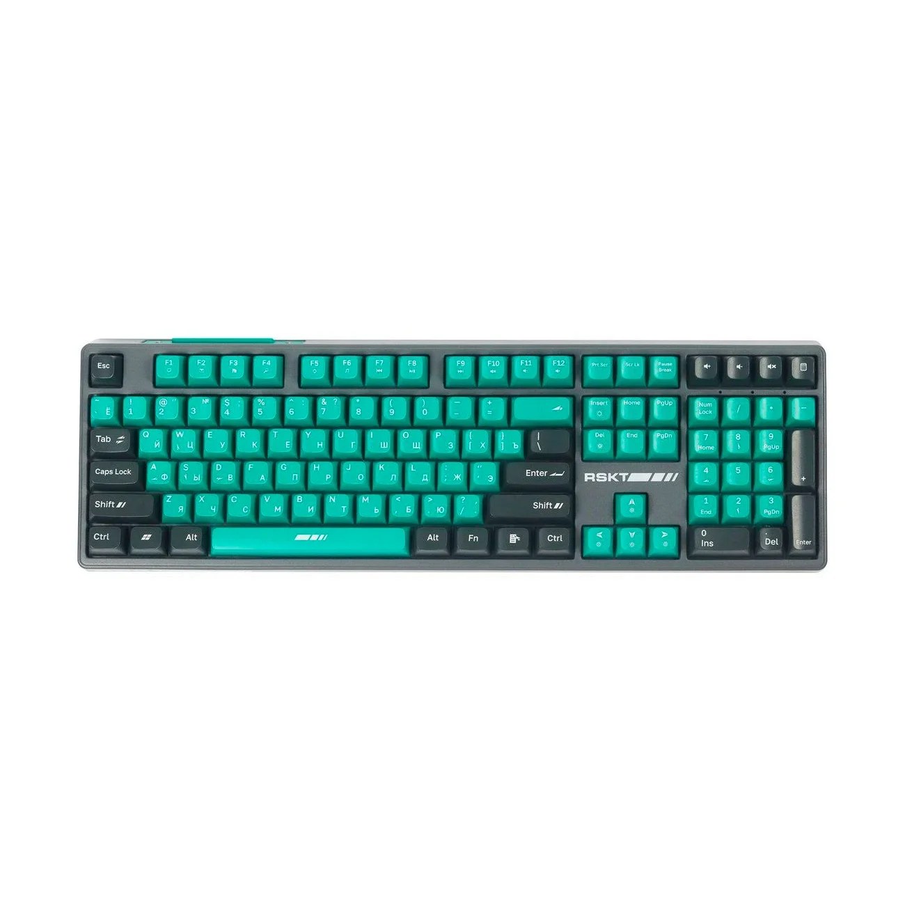Клавиатура Raskat KM004 проводная, USB Type-A, зелёный/серый