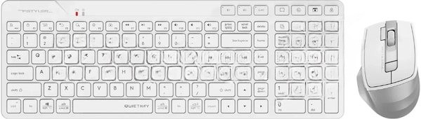 Комплект клавиатура+мышь A4Tech FStyler FB2800C Air2 беспроводной, USB + Bluetooth, 2000 DPI, белый/серый