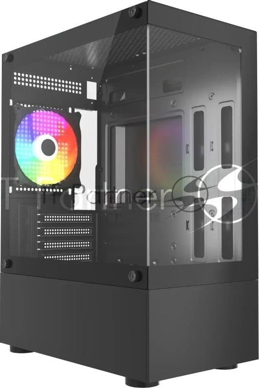 Компьютерный корпус Accord ACC-285-02B черный без БП mATX 1x120мм 1xUSB 2.0 1xUSB 3.0 1xUSB3.1 audio