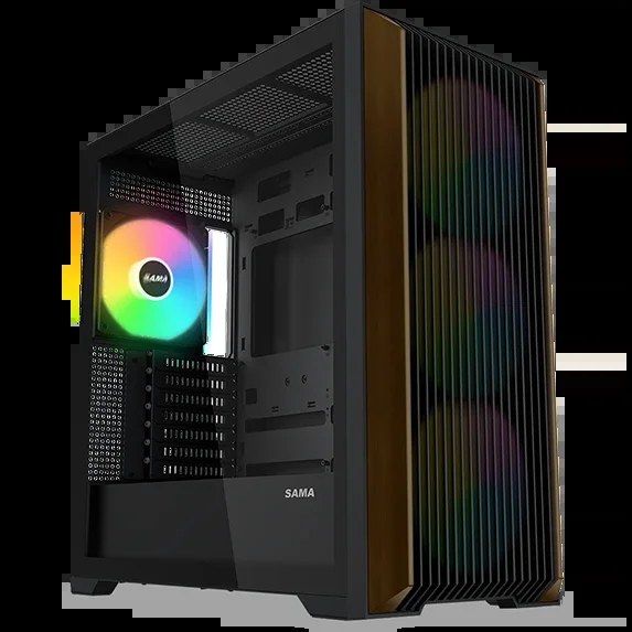 Корпус SAMA Z60, Midi-Tower, чёрный, 4 x 140 мм
