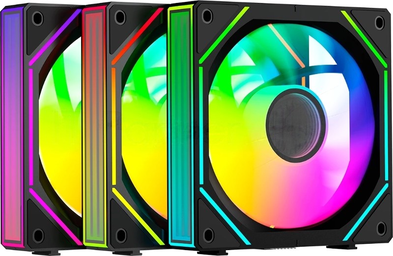 Вентилятор для корпуса Fan Ocypus Gamma F12 UNI BK ARGB REVERSE BLADE 3 IN 1 PWM черный