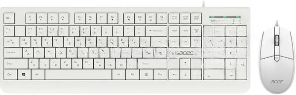 Комплект клавиатура+мышь Acer OCC400 проводной, USB, 2000 DPI, белый