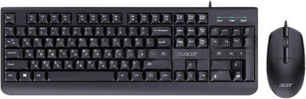 Комплект клавиатура+мышь Acer OCC400 проводной, USB, 2000 DPI, черный