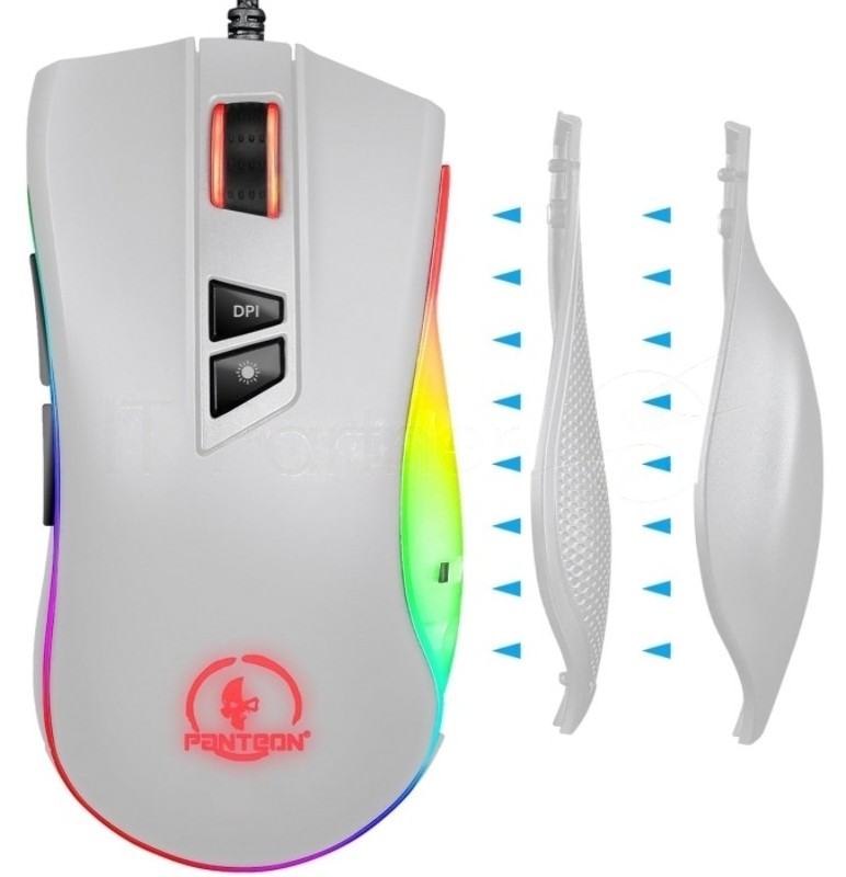 Мышь проводная Jet.A Panteon PS88 белый, 6200 dpi, USB, кнопки - 9
