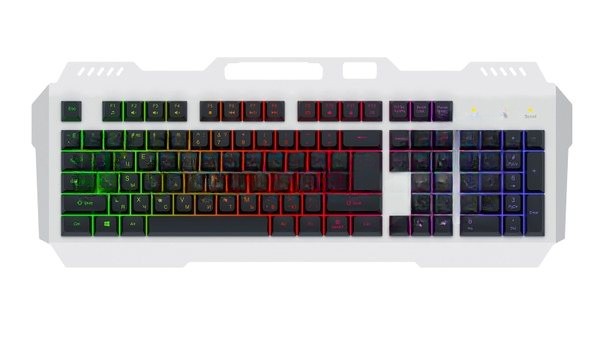 Клавиатура Gembird KB-G710M-S проводная, USB Type-A, чёрный/серебристый