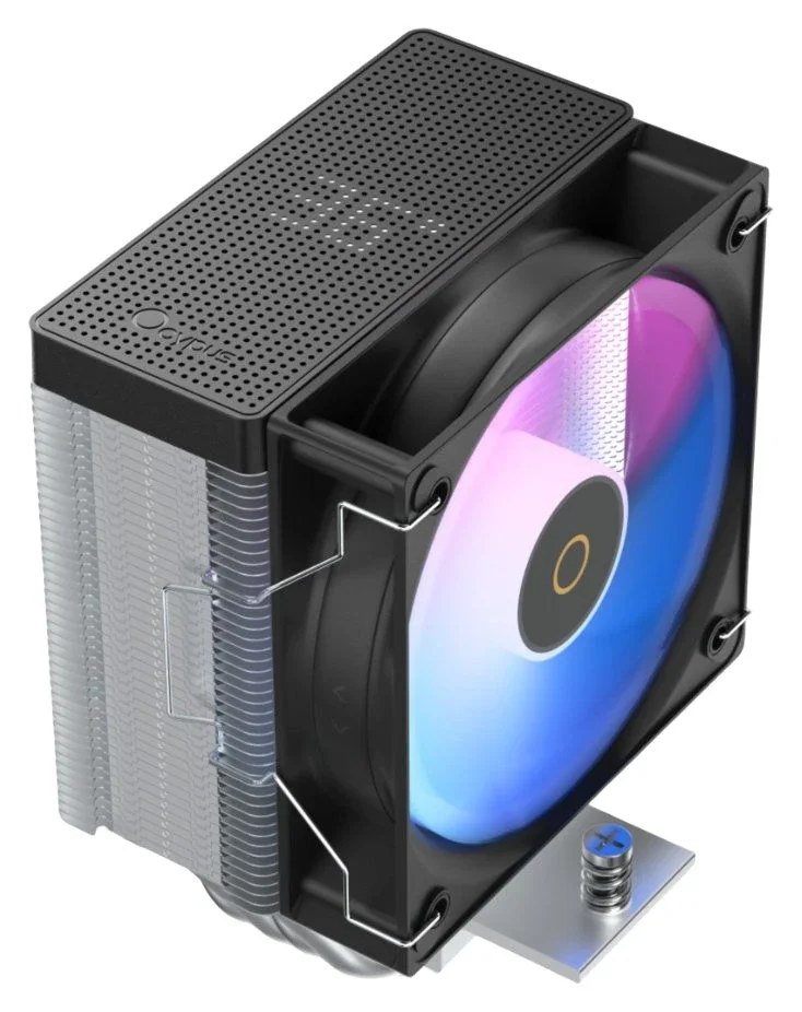 Кулер для процессора Ocypus Gamma A40 BK ARGB Digital, 100мм ARGB FAN, Top Display Panel, 4 HEAT PIPES, 4-PIN PWM, 600-2400 RPM, 29.5DBA, HYDRO BEARING, LGA115X/1200/1700/18XX, AM4/AM5
