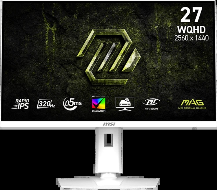 Монитор 27" MSI MAG 274QRFW X32 IPS 2560x1440, 320 Гц, 0.5 мс, 16:9, 300 кд/м², HDMI 2.1, DP, USB-C, 3.5 Jack, Adaptive-Sync, HDR10, DisplayHDR 400, белый