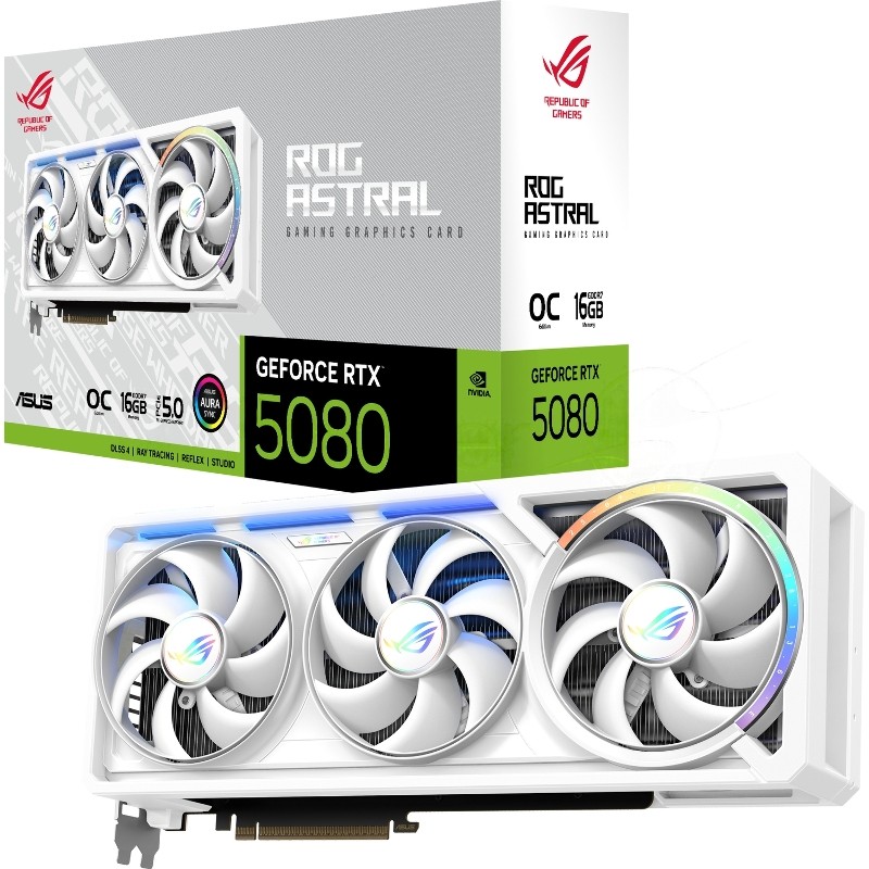 Видеокарта ASUS ROG-ASTRAL-RTX5080-O16G-WHITE белый