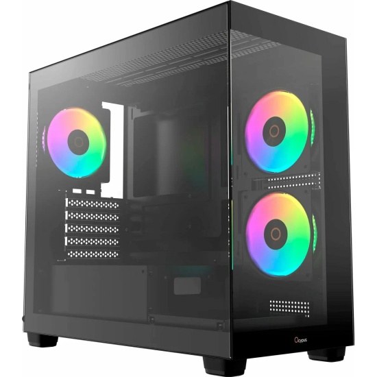 Компьютерный корпус Ocypus Gaммa C52 BK ARGB mATX/win/black/3 ARGB fans/no PSU/Tempered Glass