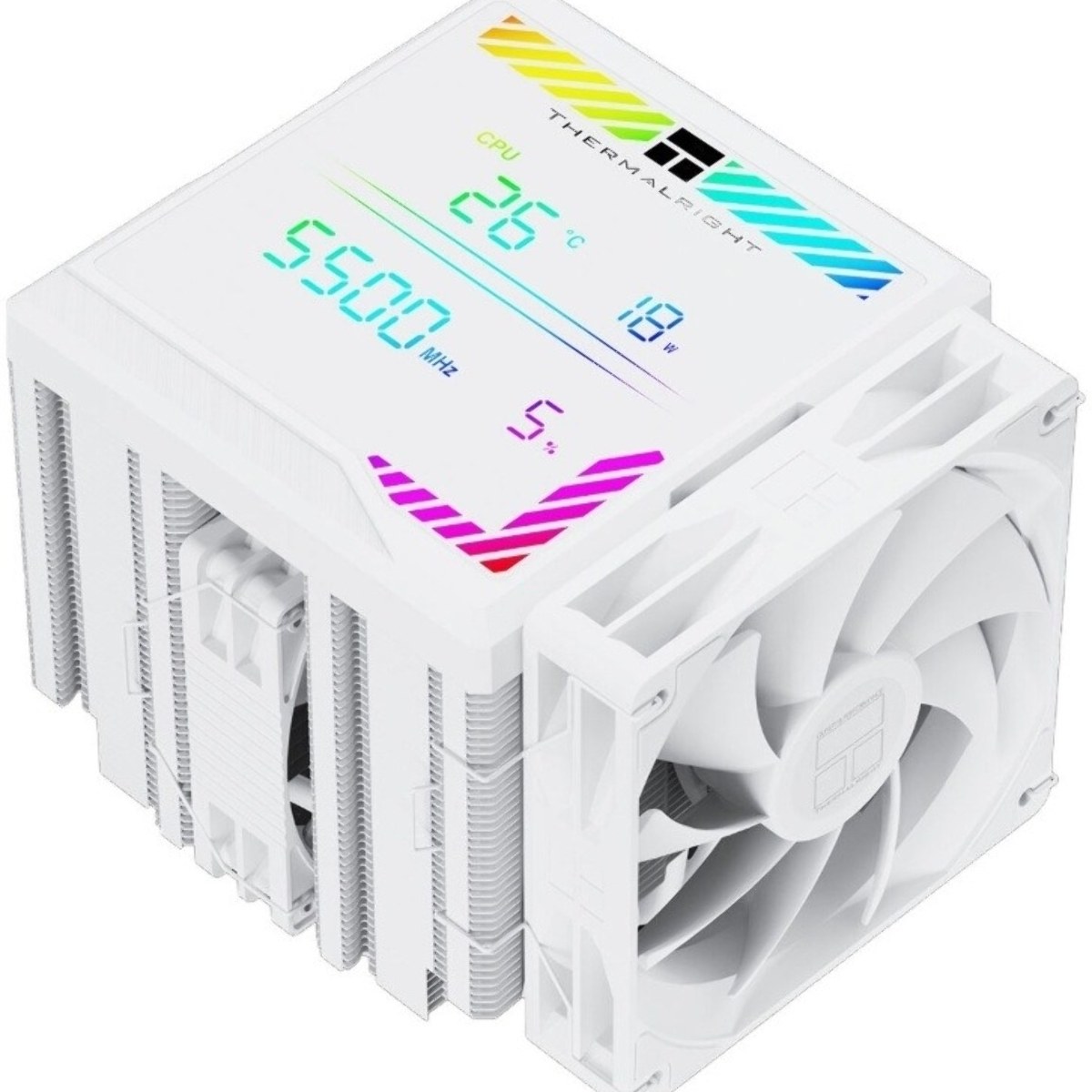 Кулер для процессора CPU Cooler Thermalright Peerless Assassin 140 Digital белый (4-pin PWM, 165мм, Ni/Cu, 6x6мм, 1x120мм + 1x140мм, 82.CFM, 29.6dBA, 1850RPM, S: 1200, 1700, 1851, 115X, 2011, 2066, AM4, AM5, белый)