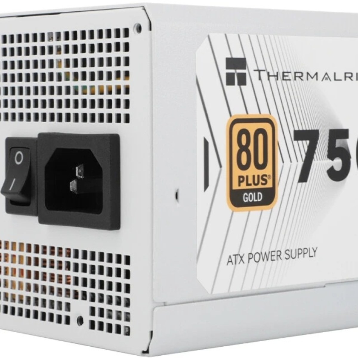 Блок питания 750W/Power Supply Thermalright, 750W 80+ Gold (ATX, 3.1, PCIe 5.1, Non-modular, 1x24(20+4)pin, 1xCPU 8(4+4)pin, 2xPCIe*2 8(6+2)pin, 5xSATA3, 1x12+4pin (12VHPWR PCIe 5.1 12+4pin 600mm), 3xMOLEX4pin, Active, 120x120мм, 150x140x86mm, APFC, white)