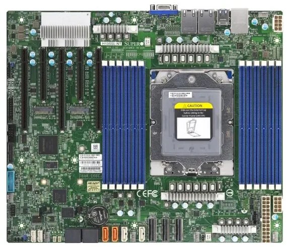 Материнская плата Supermicro H13SSL-NT, SP5, SoC, 12xDDR5 RDIMM, 8xSATA, 2xM.2 PCIe 5.0 x4, 3xPCIe 5.0 x16, 2xPCIe 5.0 x8, 1xVGA, 2x10GbE LAN, 4xUSB 3.0, ATX