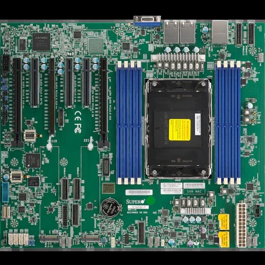 Материнская плата Supermicro X14SBI-F, LGA4710, SoC, 8xDDR5, 4xSATA, 2xPCIe 5.0 x2 M.2, 3xPCIe 5.0 x16, 3xPCIe 5.0 x8, 1xD-Sub, 2x1Gb LAN, 2xUSB 3.2 Gen1, ATX