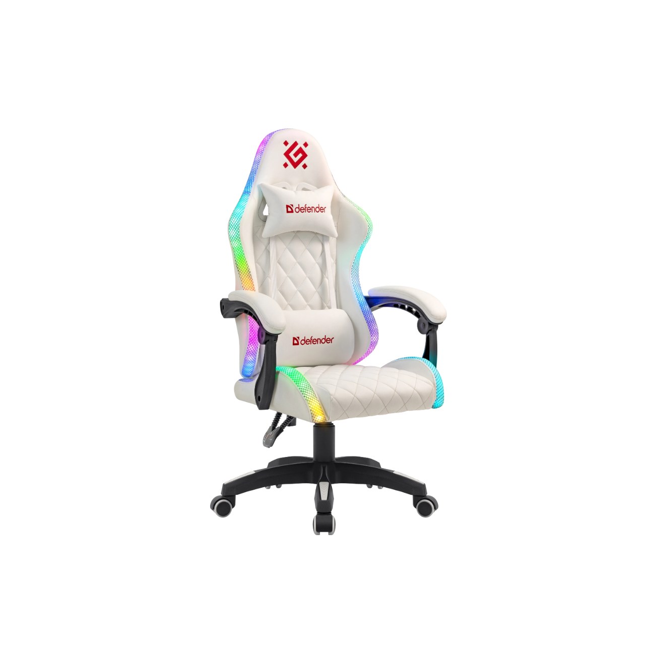 Кресло игровое Defender Energy белый, RGb, класс 4, PU