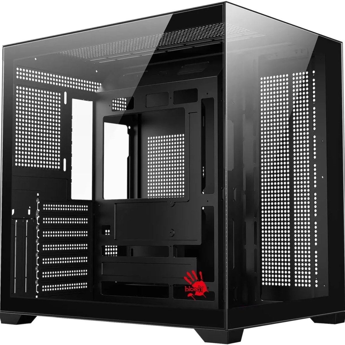 Компьютерный корпус Bloody CC-122 черный без БП ATX 10x120мм 1xUSB2.0 1xUSB3.0 audio