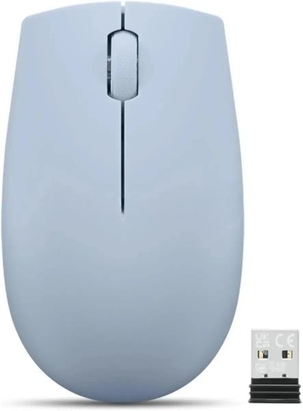 Мышь беспроводная Lenovo 300 светло-голубой, 1000 dpi, радиоканал, USB, кнопки - 3