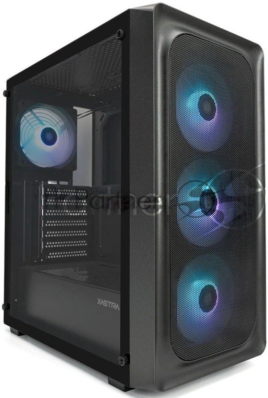 Компьютерный корпус XASTRA A407 4ARGb Black ATX/Mesh/tempered glass/4x120мм ARGb PWM fans/A407-4FC12A