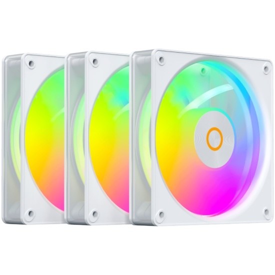 Вентилятор для корпуса Ocypus Gaммa F12 Elite WH ARGb 3 IN 1, 120x120x25мм, 4-PIN PWM, 600-1800 RPM, 26 DBA MAX, HYDRO BEARING