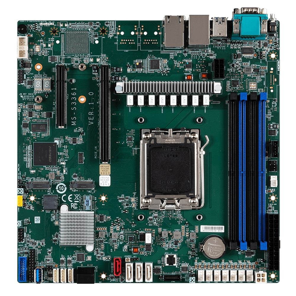 Серверная материнская плата MSI D3051, AM5, AMD B650, 4xDDR5, 6xSATA, 2xM.2, 1xPCIe 5.0 x16, 1xPCIe 3.0 x8, 1xVGA, 3x1Gb LAN, 4xUSB-A 5Gbps, 1x3.5 мм, 7.1, mATX