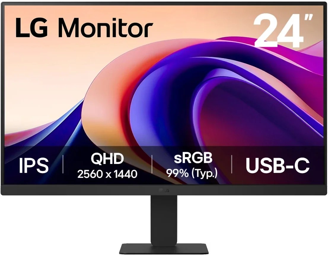 Монитор 23.8" LG UltraFine 24U631A-B черный IPS LED 5ms 16:9 HDMI матовая 1000:1 250cd 178гр/178гр 2560x1440 100Hz Quad 2K (1440p) USB 3.6кг