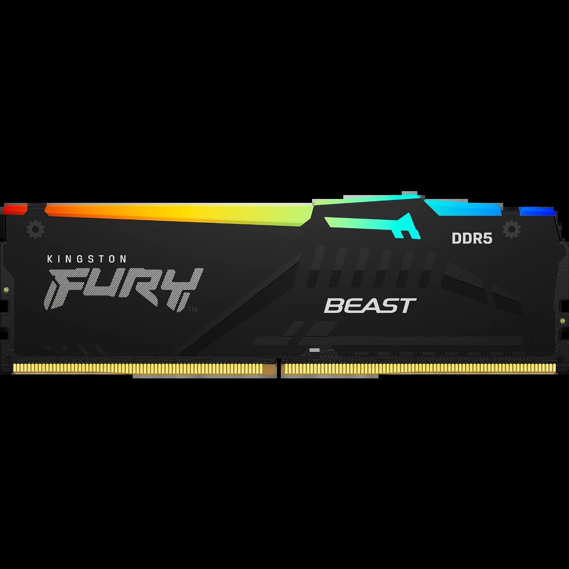 Оперативная память Kingston Fury Beast RGB, DDR5, 32GB (1x32GB), 6000 MHz, CL36, с радиатором, RGB, черный